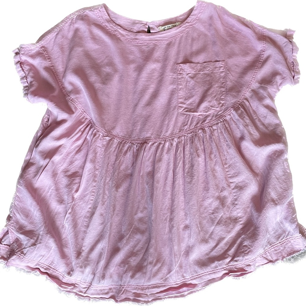 Free People | Moon City Top, Pink Size Medium Linen Blend